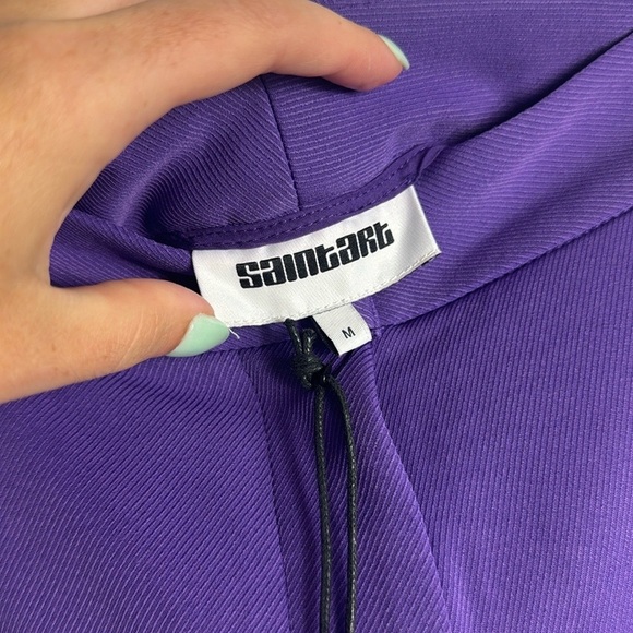 NWT Saint Art LUCY MID-RISE RELAXED FIT TROUSER Royal Purple Size Medium - Picture 6 of 15